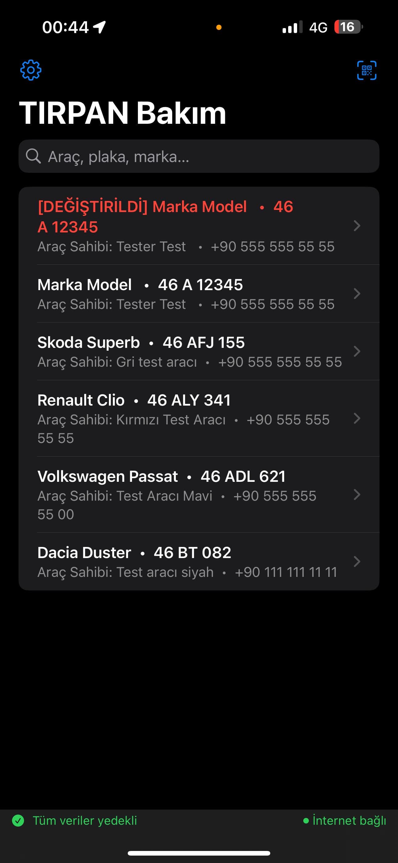 Bakım Ustası Mobil Ekran 1