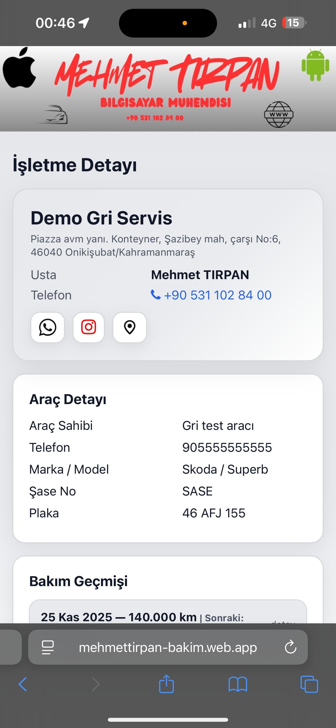 Bakım Ustası Web Ekran 1