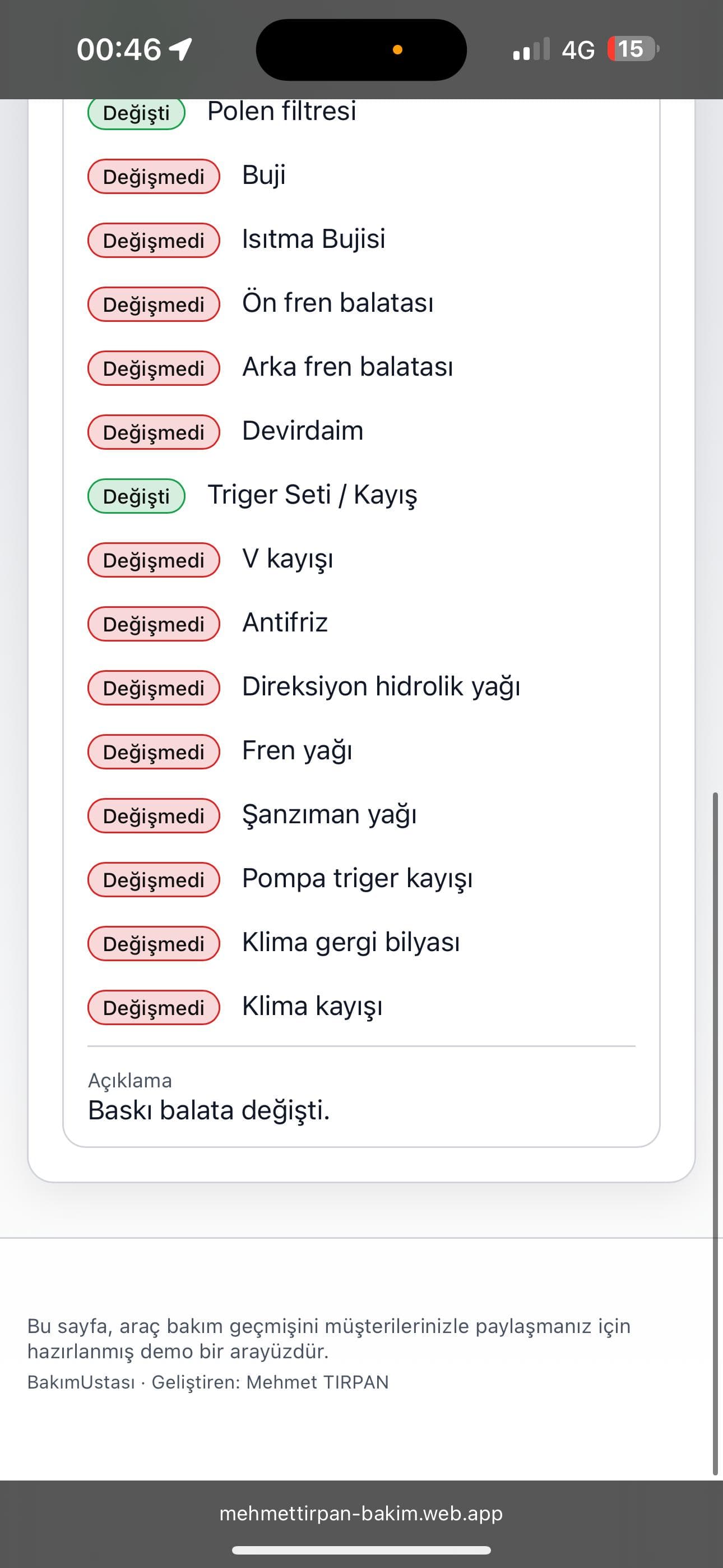 Bakım Ustası Web Ekran 3