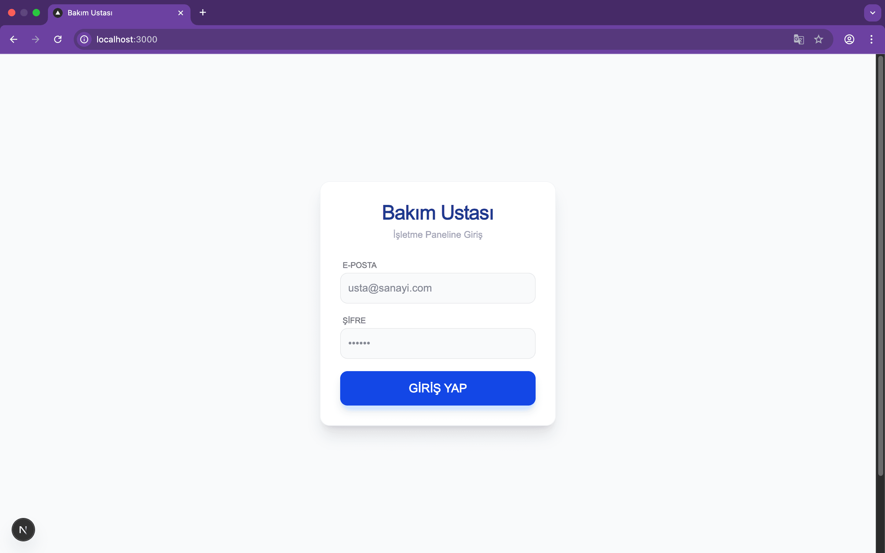 Bakım Ustası Standart Panel 1